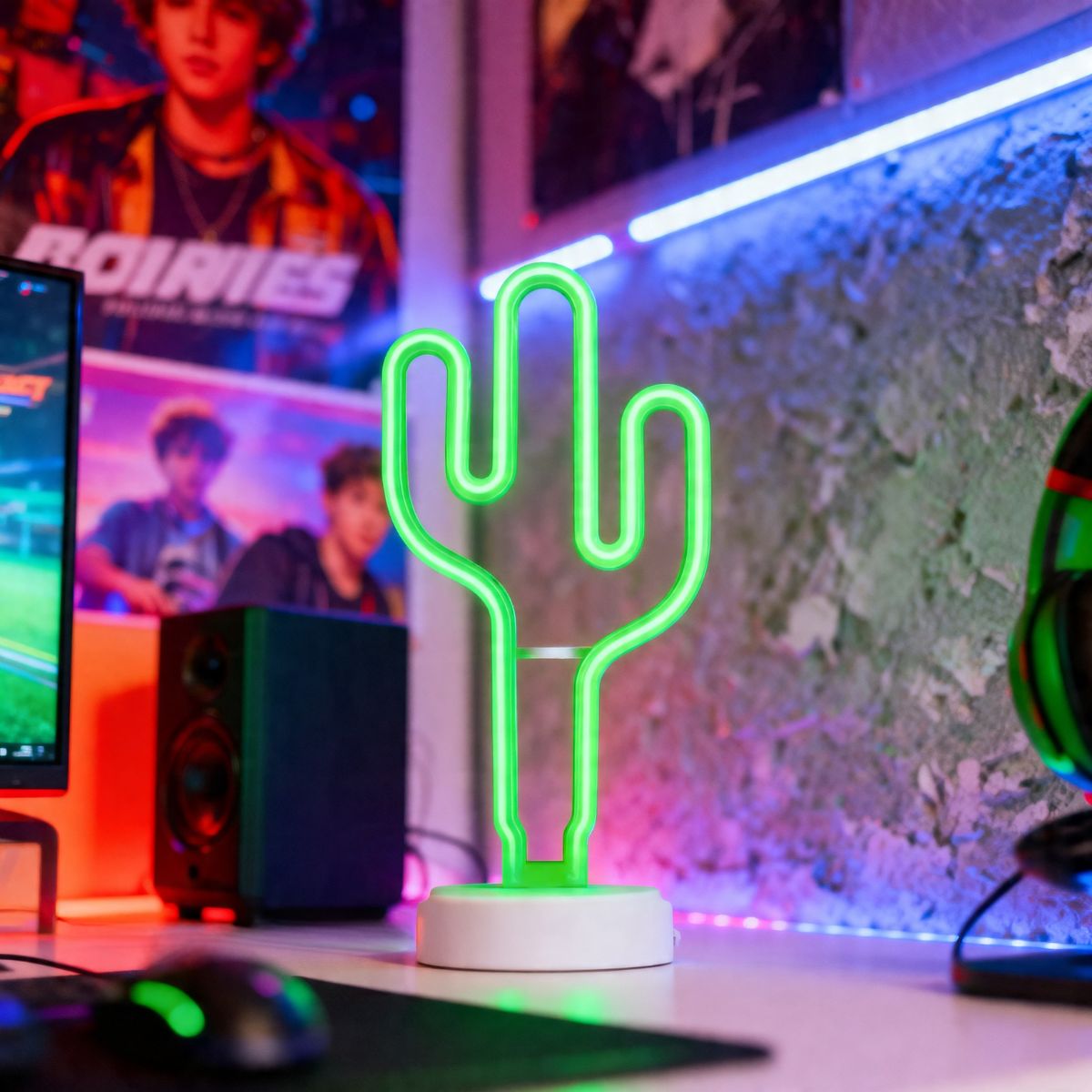 Rechargeable Neon Light Cactus