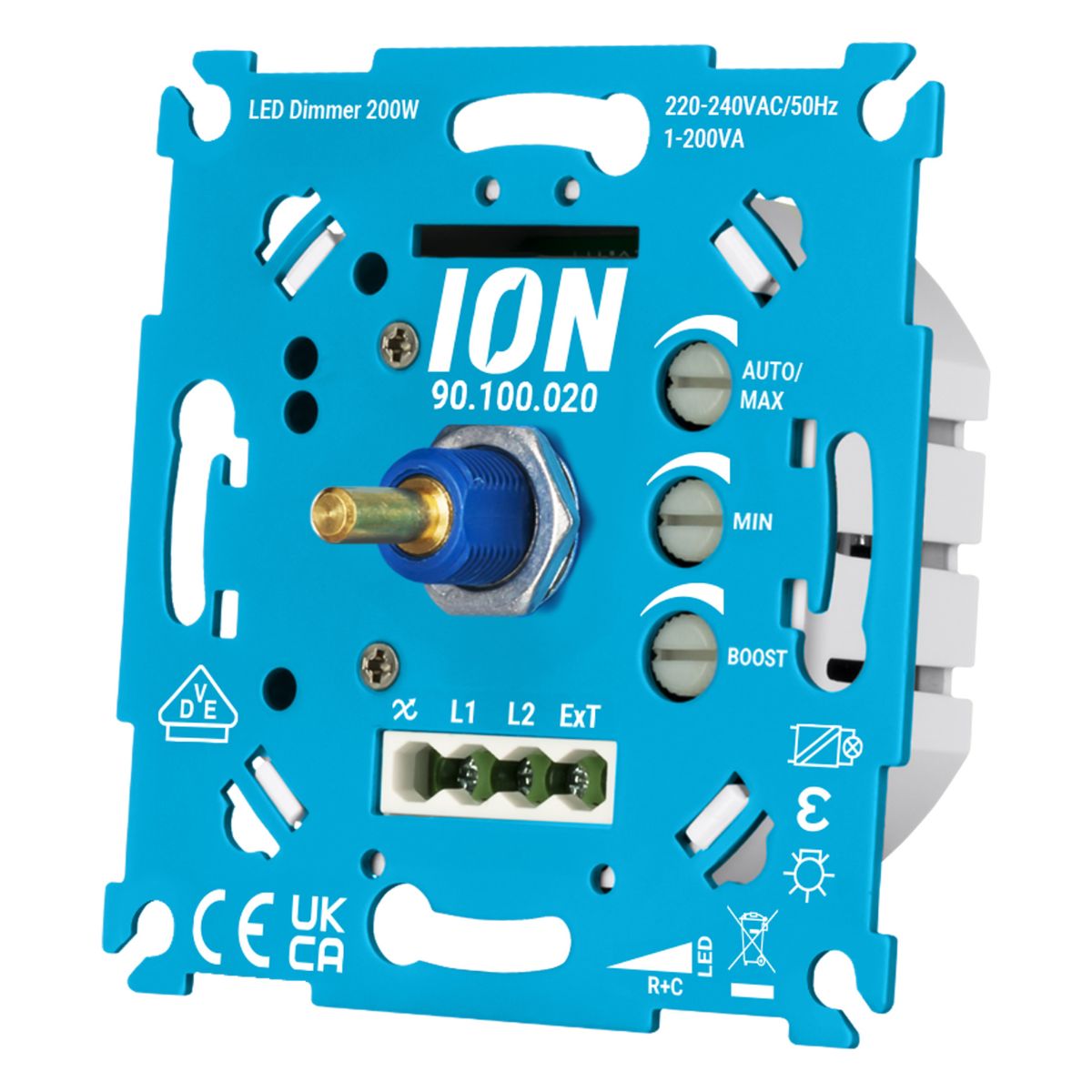 Dimmer - Inbouw - Led - 1-200 W - Druk-Wissel - Rc Element