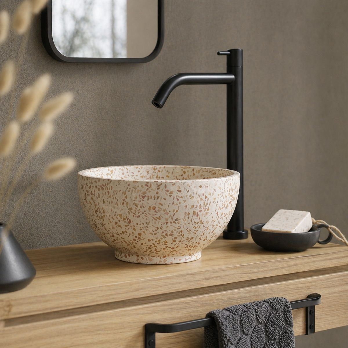 River Waskom - Ø 25 Cm - Terrazzo - Beige