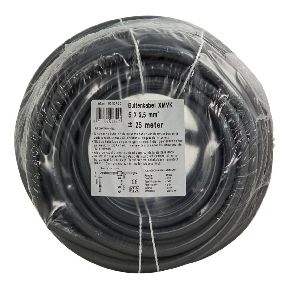 Buitenkabel - Xmvk - 5 X 2.5 Mm² - 25 M - Grijs