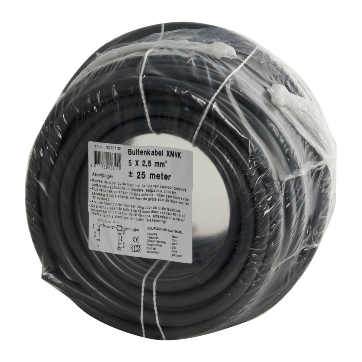 Buitenkabel - Xmvk - 5 X 2.5 Mm² - 25 M - Grijs