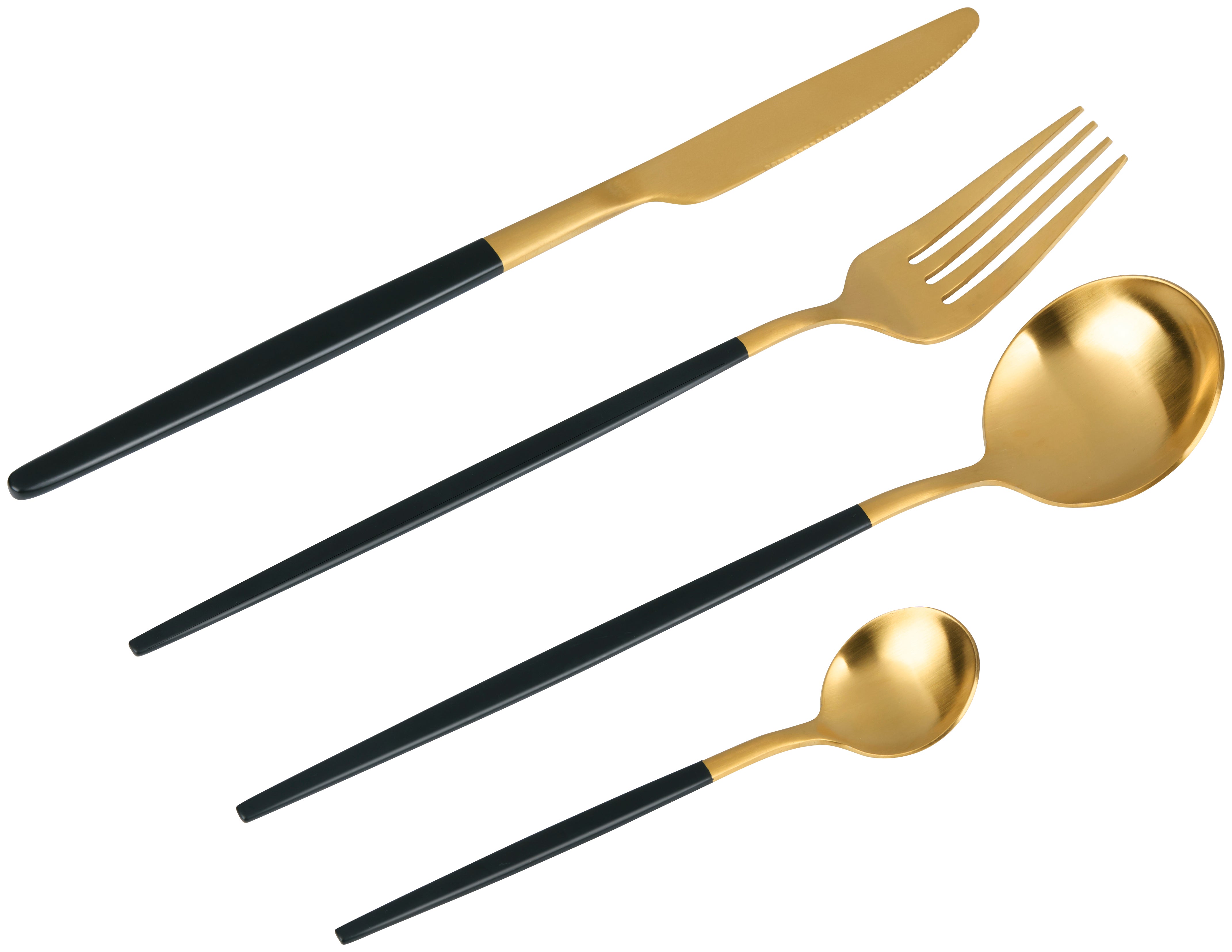 Cutlery Set 16Pc Gold/Black