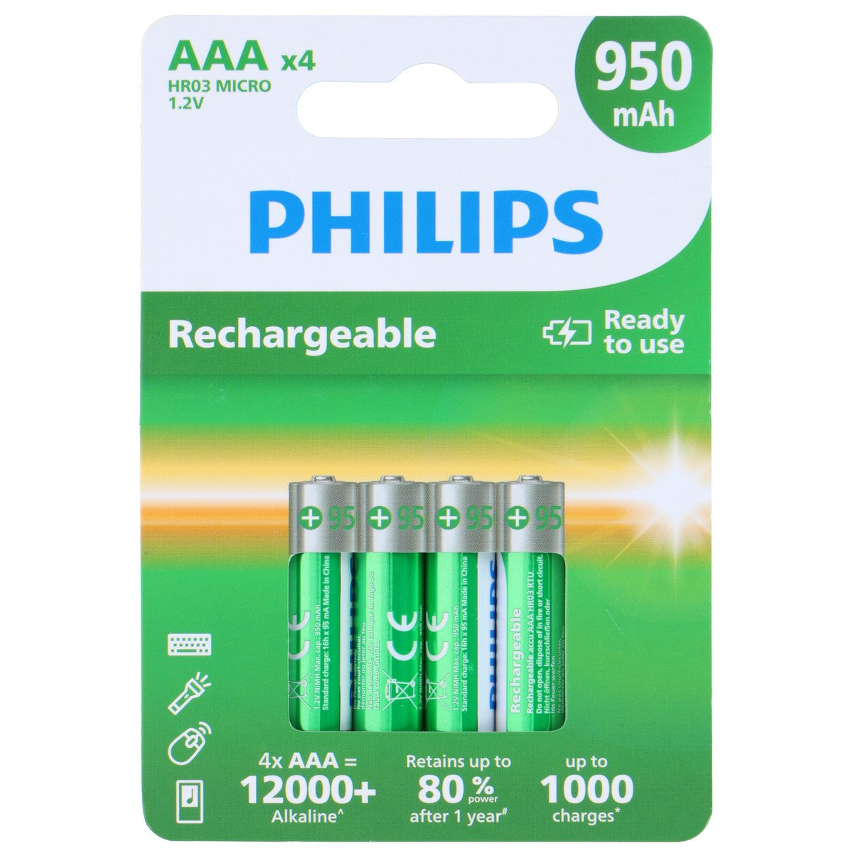 Battery Aaa Nimh 950Mah 4Pc