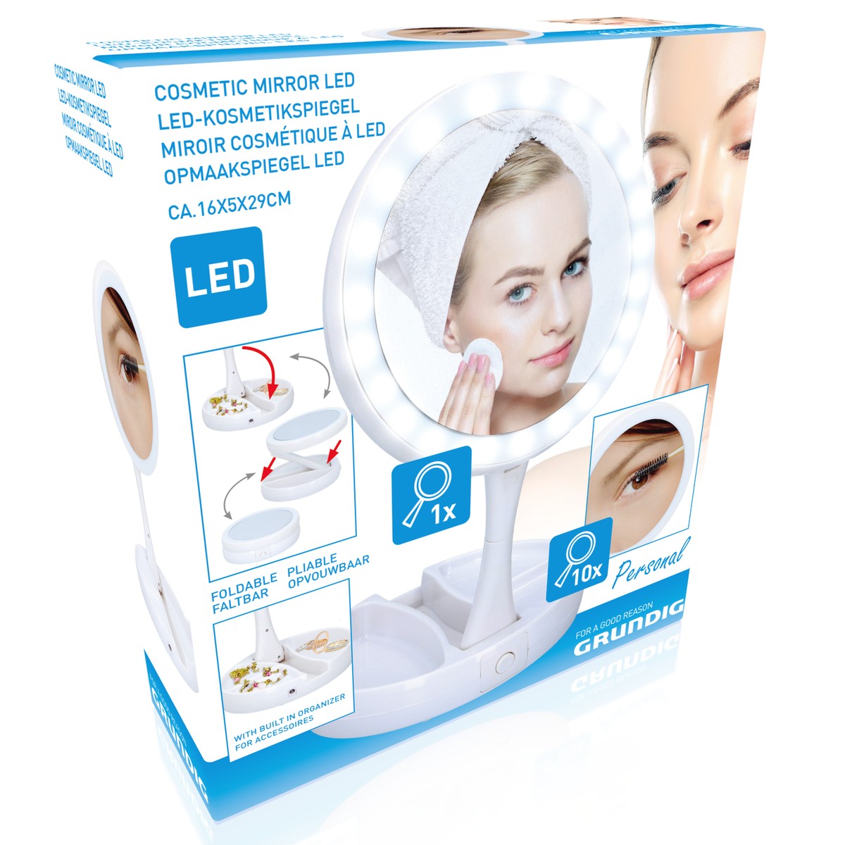 Cosmetic Mirror 12Led Foldable