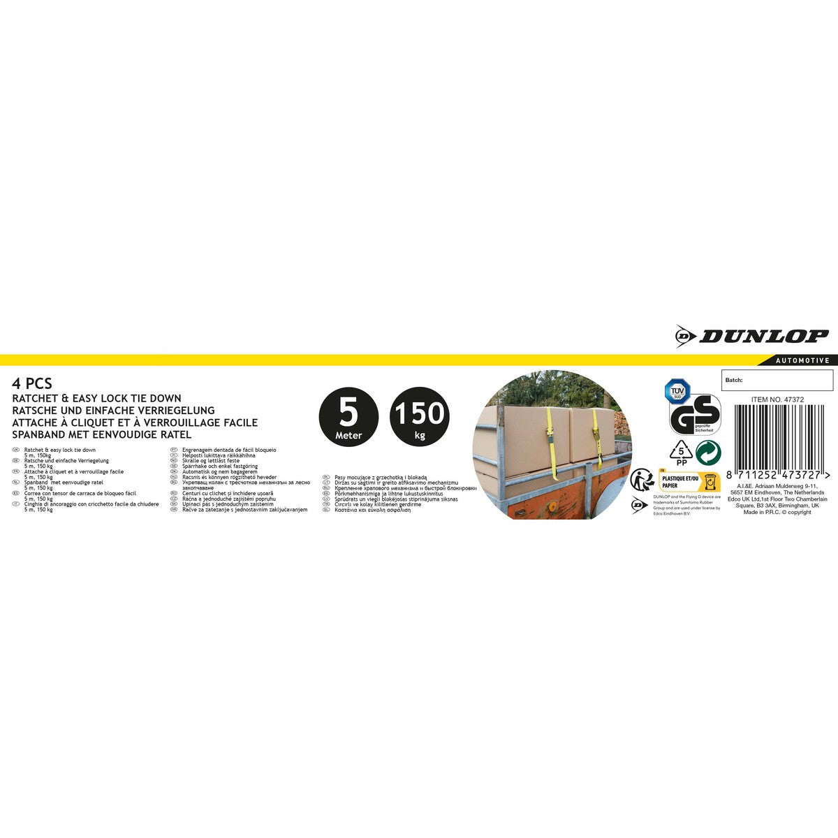 Tie Down Ratchet & Easy Lock 4Pc