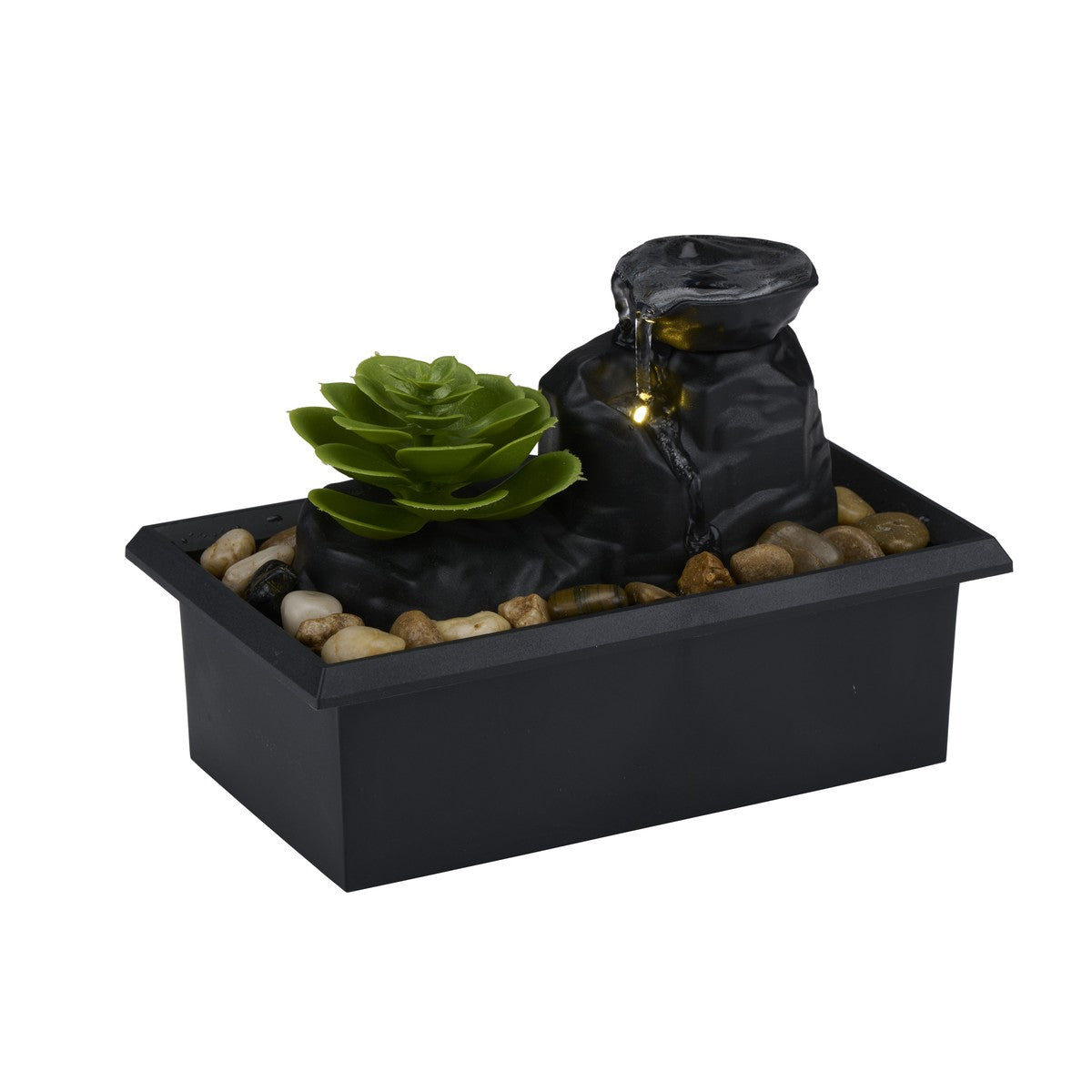Fountain With Artificial Plant
