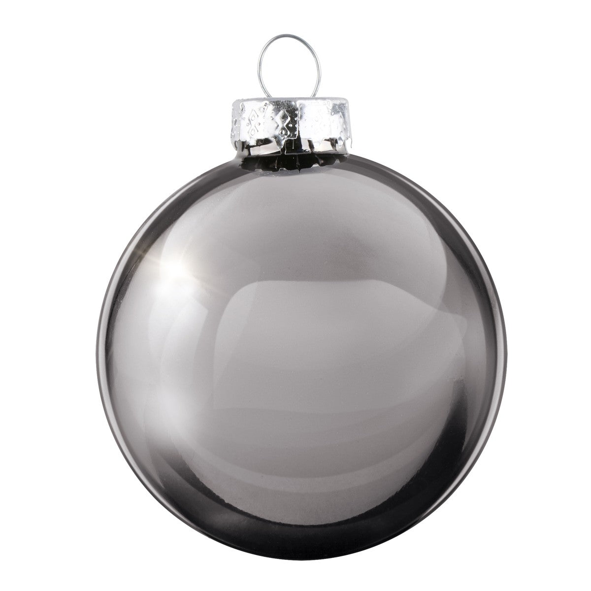 Xmas Bauble Glass Silver Ø8Cm 6Pc