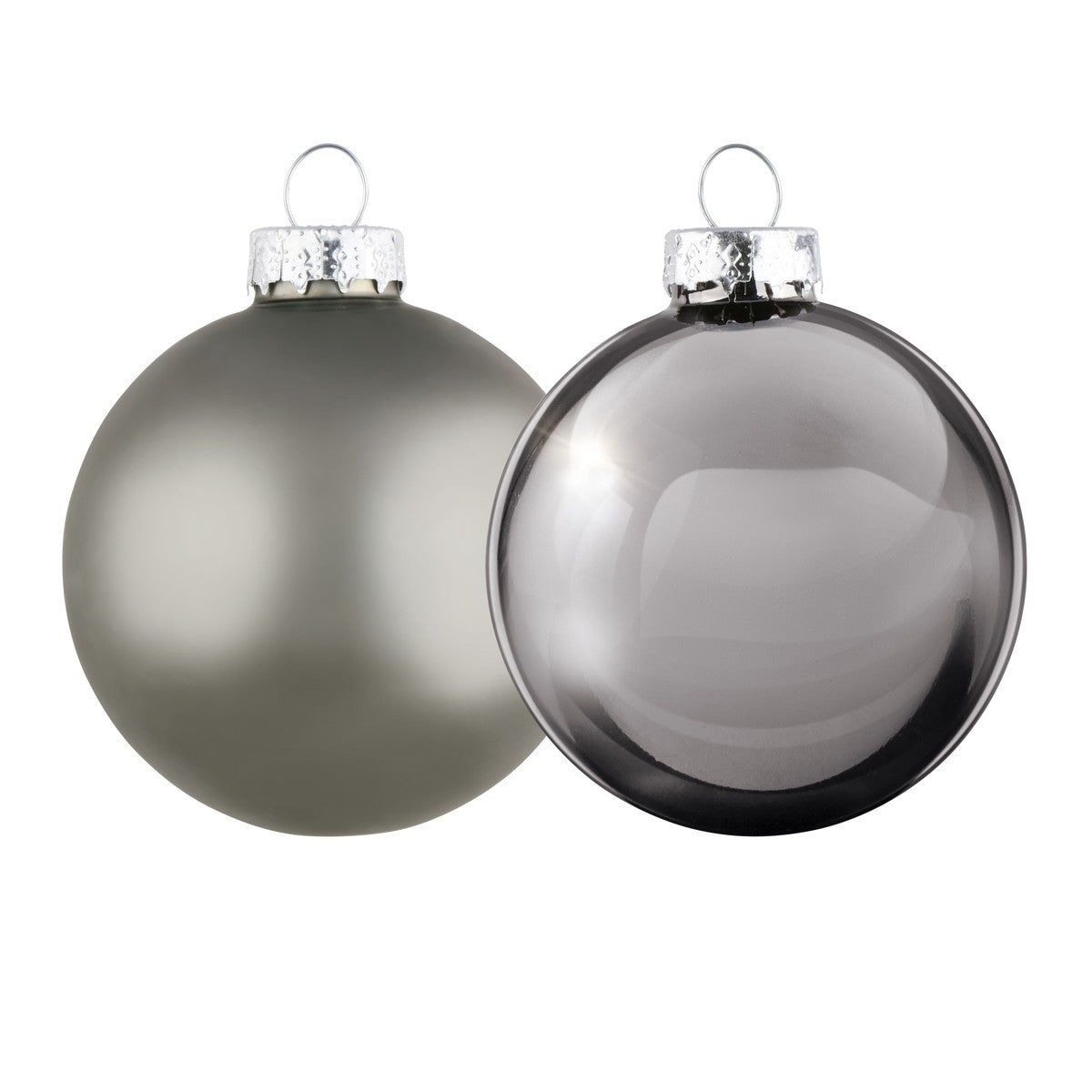Xmas Bauble Glass Silver Ø8Cm 6Pc