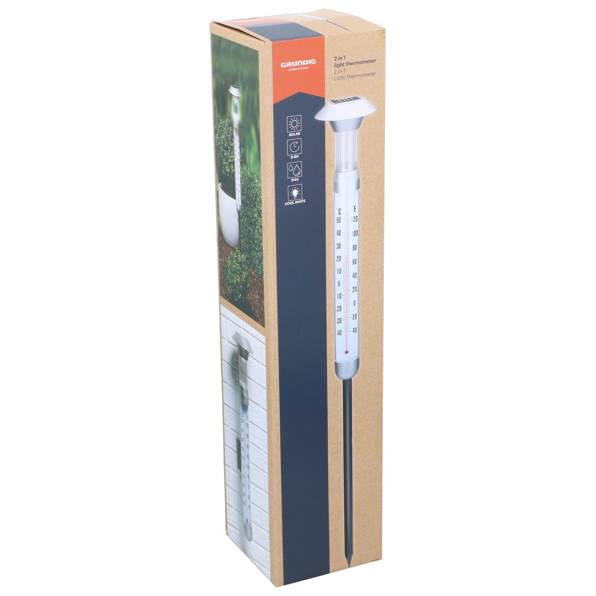 Solar Thermometer Led 2In1