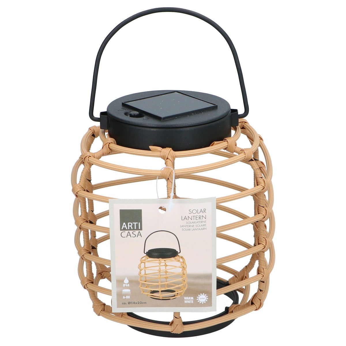 Solar Lantern Bamboo Look