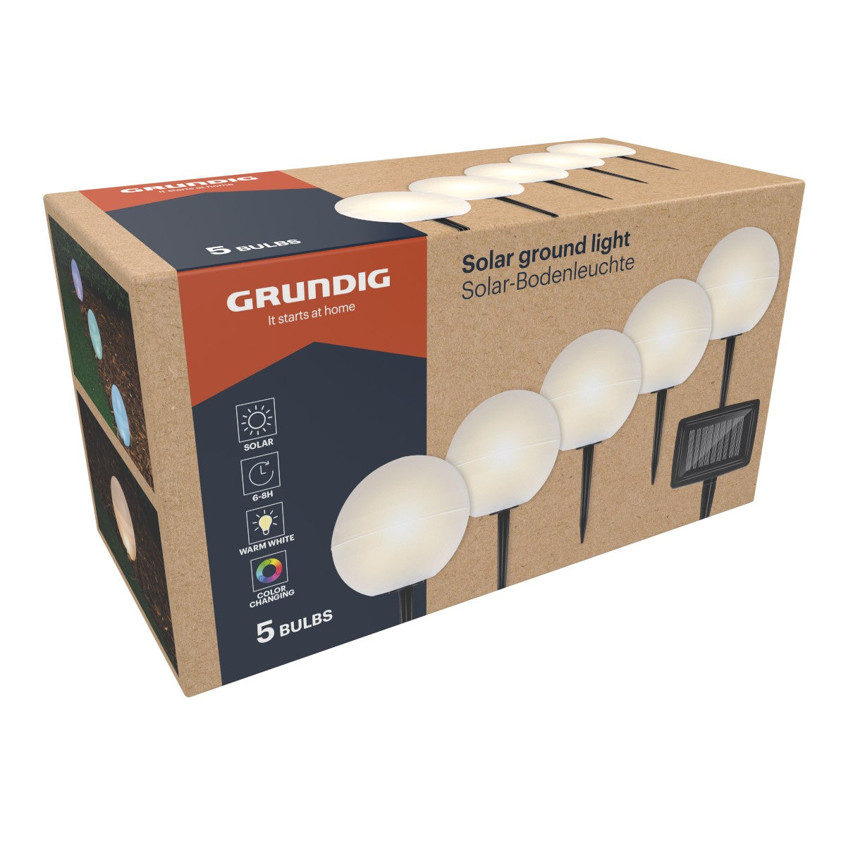 Light Solar 5 Balls Clr Change