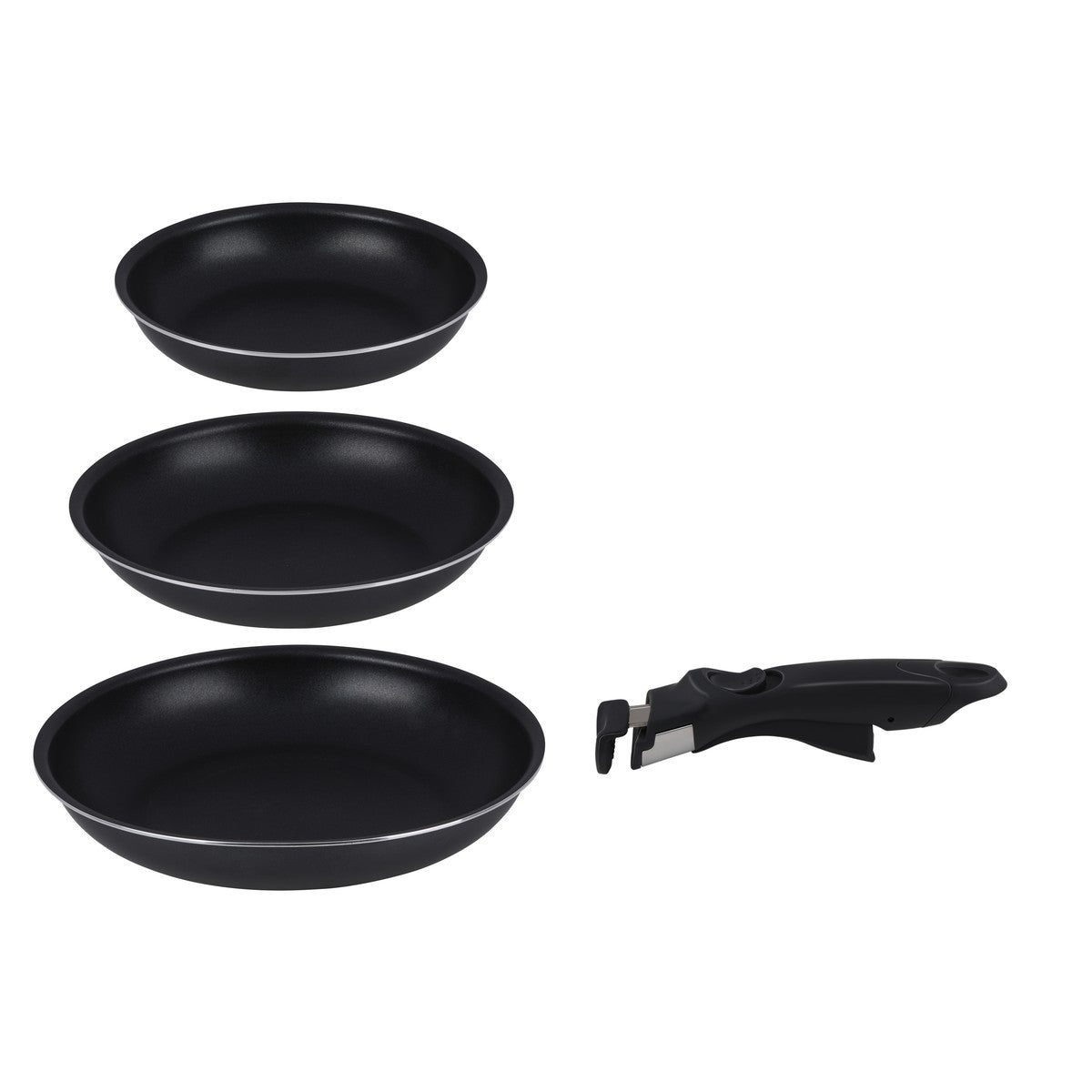 Frying Pan 3Pc Pressed With Detachable Handle Ø20/24/28