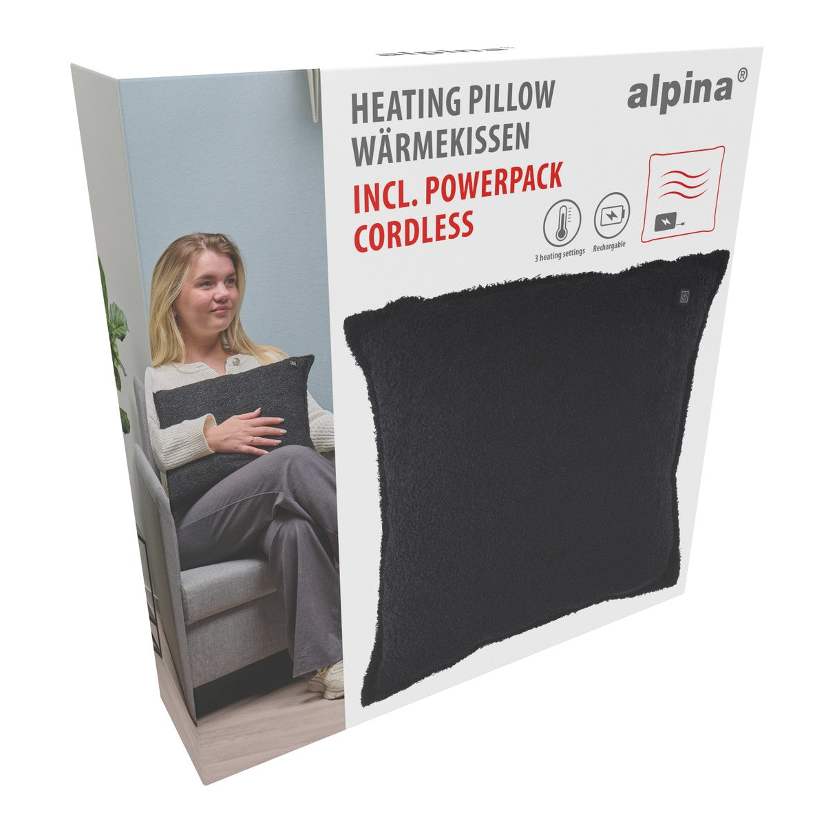 Heating Pillow Black Teddy