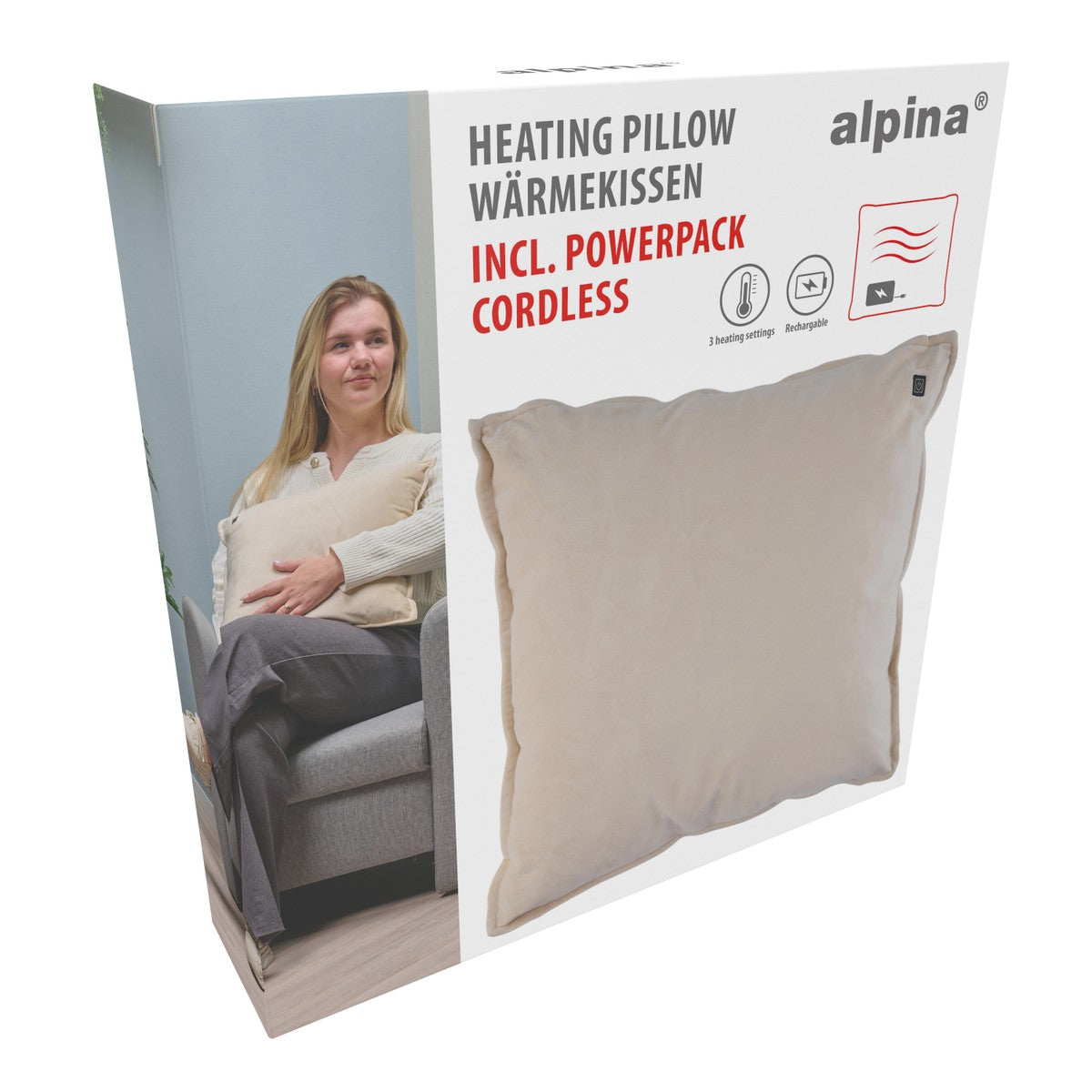 Heating Pillow Beige Velvet