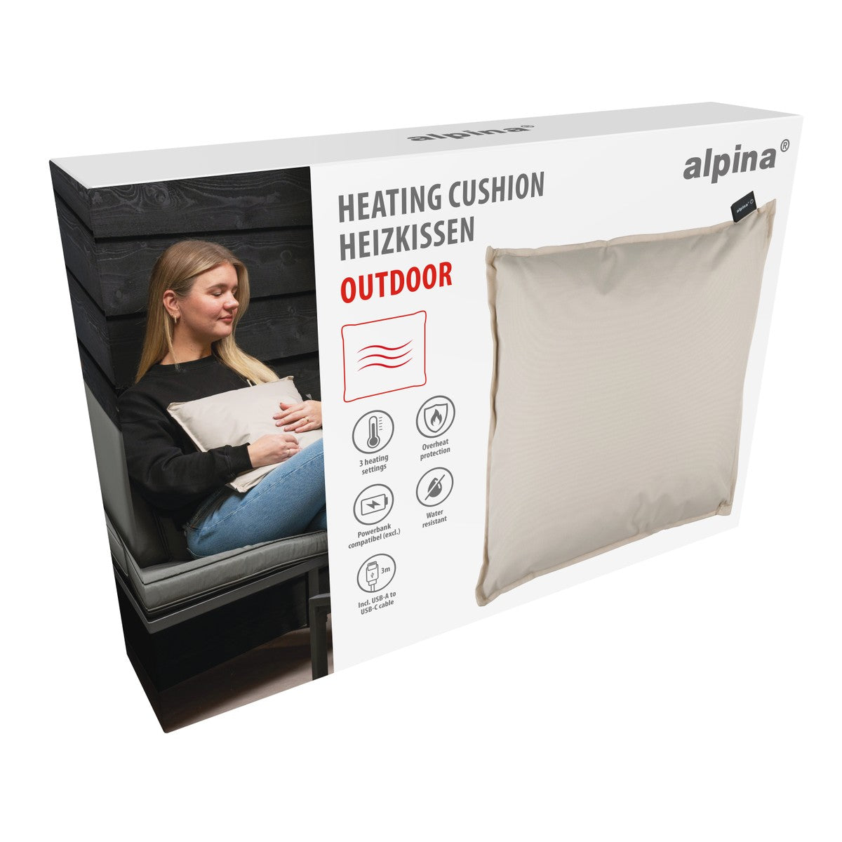 Heating Cushion Outdoor Beige