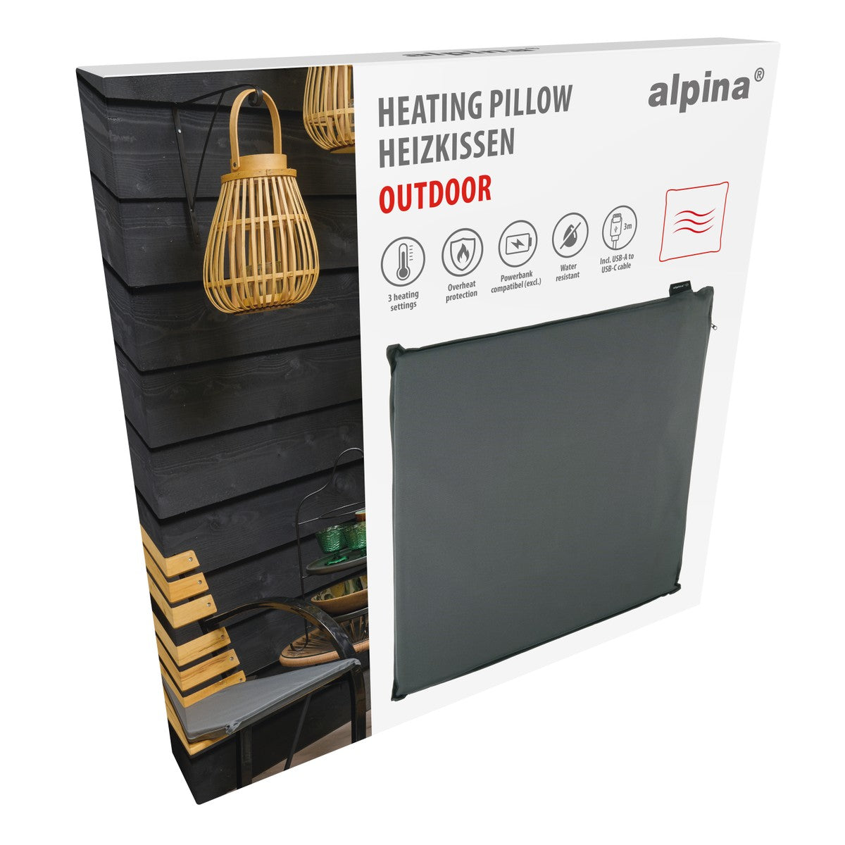 Heating Pillow Outdoor Grey