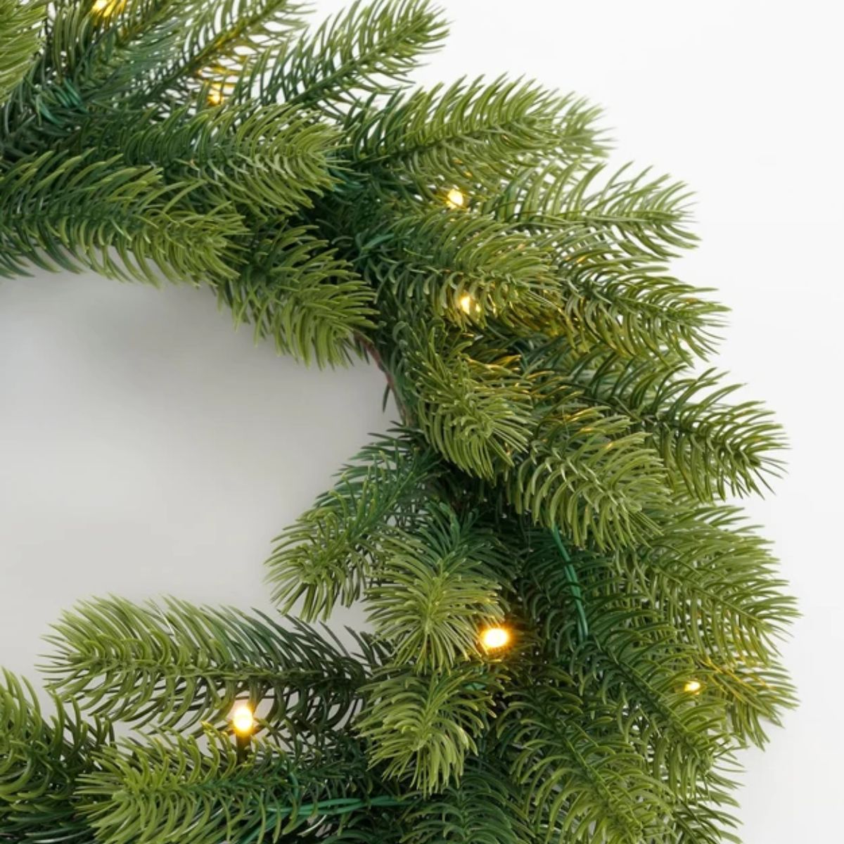 Nagoya Set Of 2 Christmas Trees And 1 Wreath For Outdoor Use With Led Lights And Timer Function - H90 X Ø45 Cm - Green