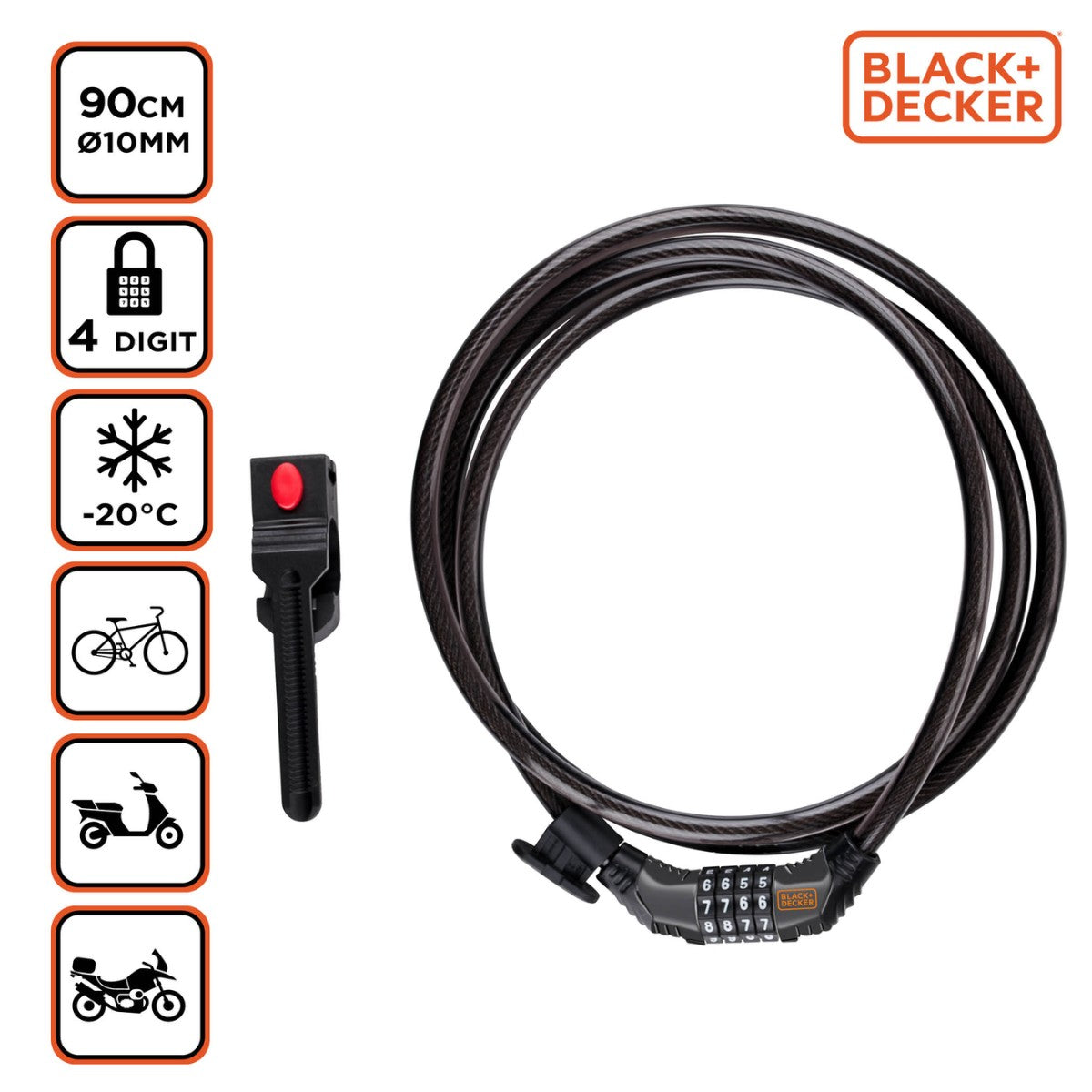 Bike Combi Lock Ø10X900