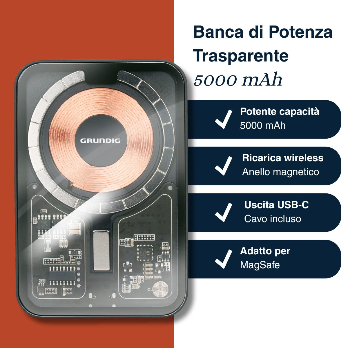 Powerbank Wireless 5000Mah