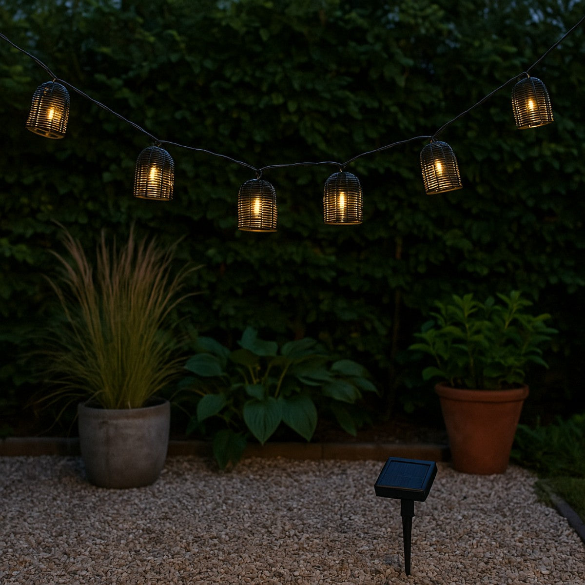 Solar String Light Black Balls