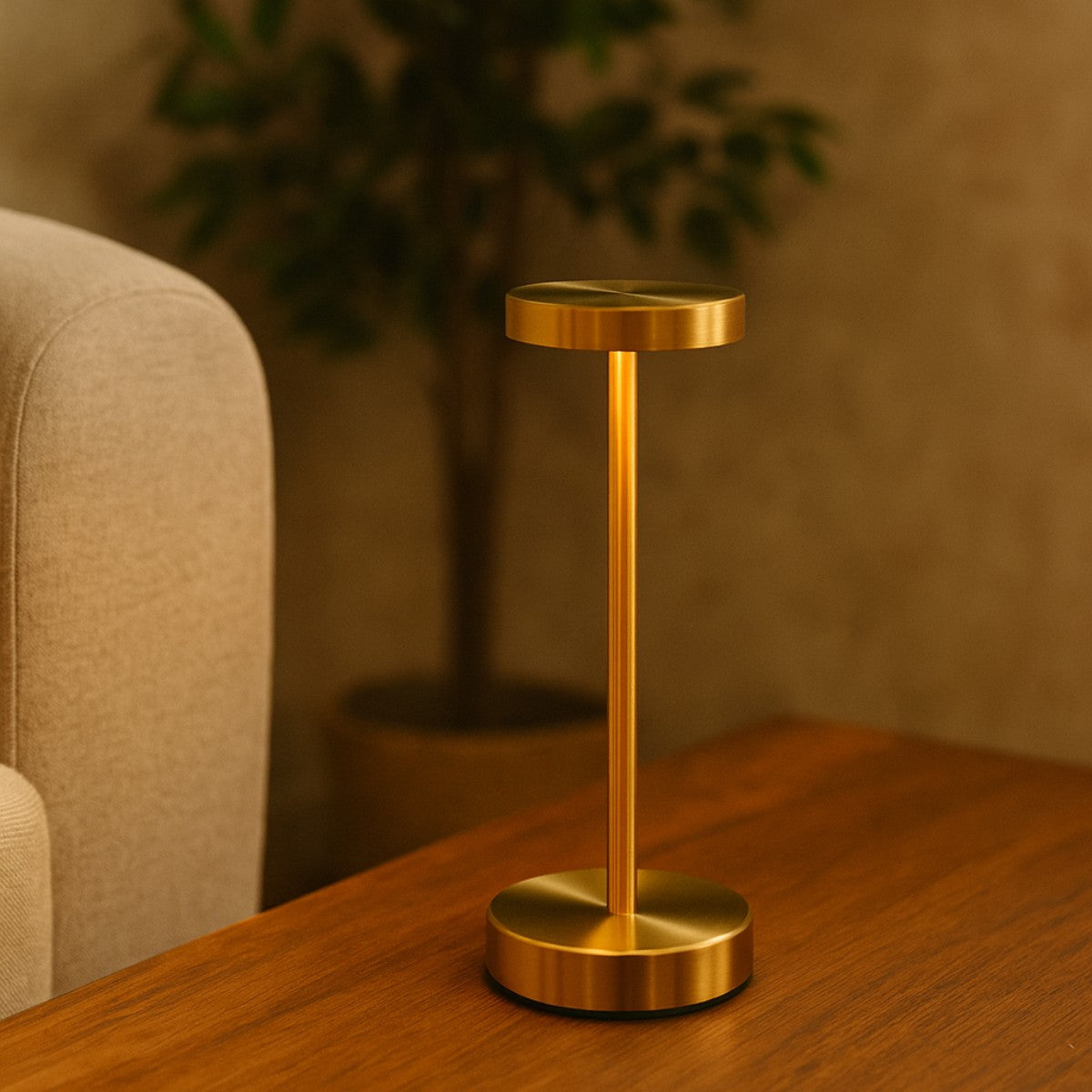 Table Lamp Gold Flat Head