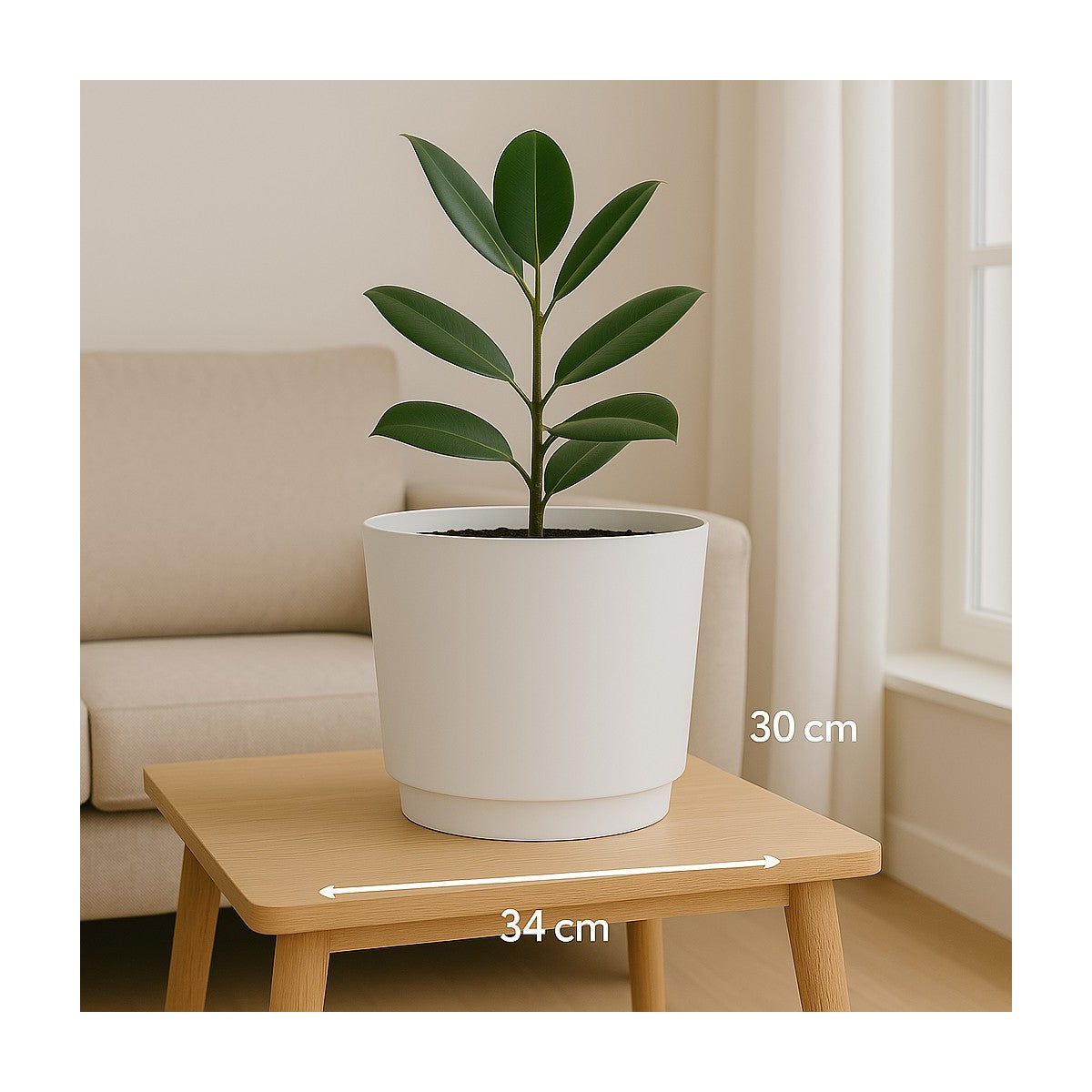 Pot Tubo D34Cm White