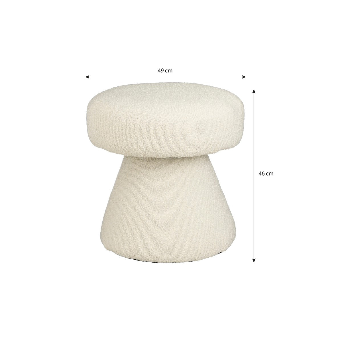 Pouffe Off White - H46Xd49Cm
