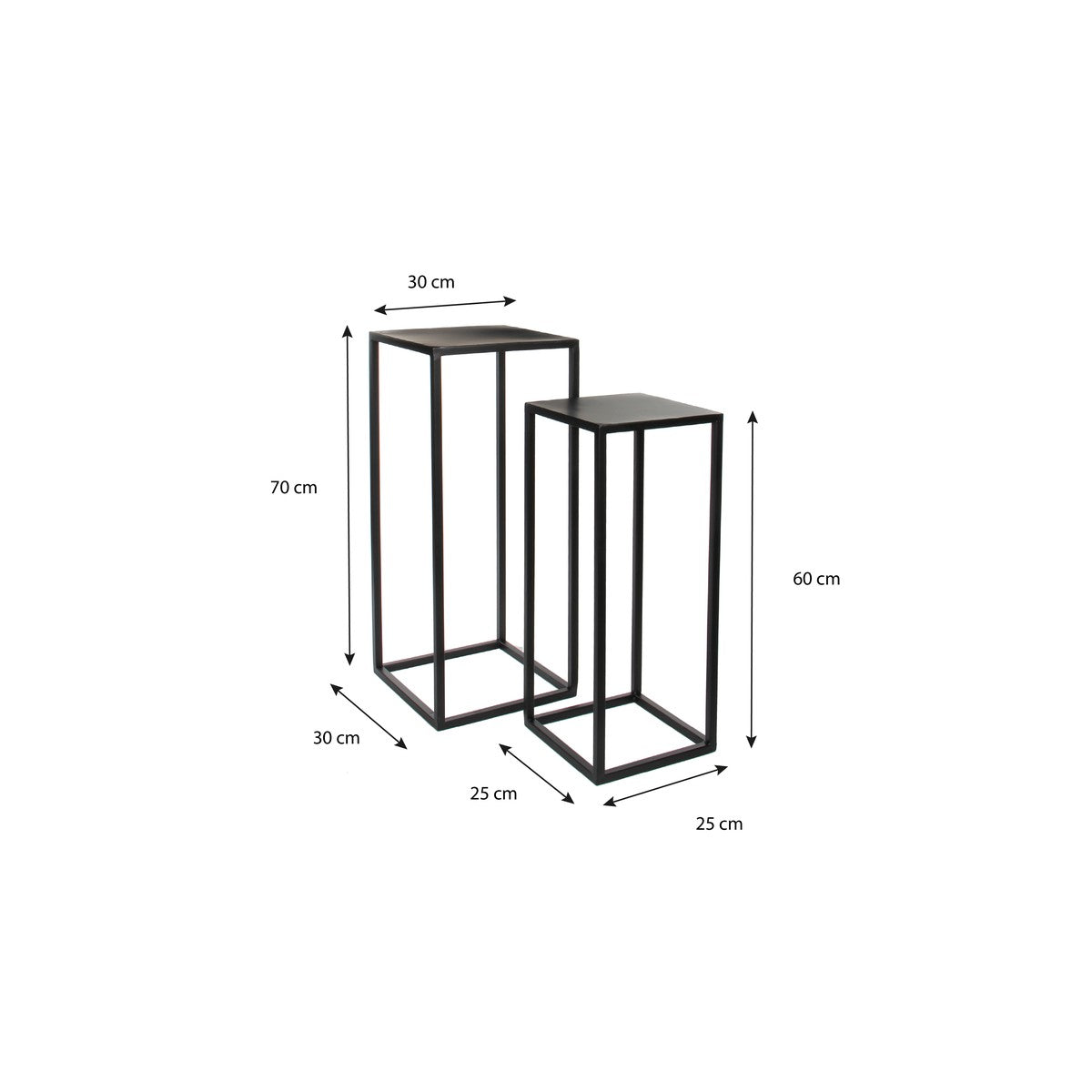 Goa Table Black Set Of 2 - L30Xw30Xh70Cm