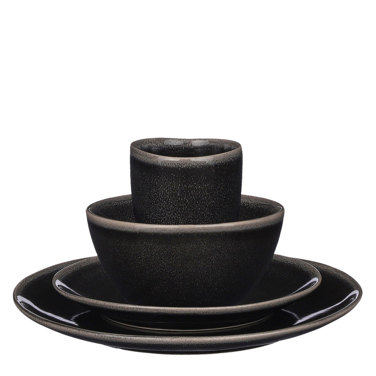 Tabo Dinnerware Set Black 16 Pieces