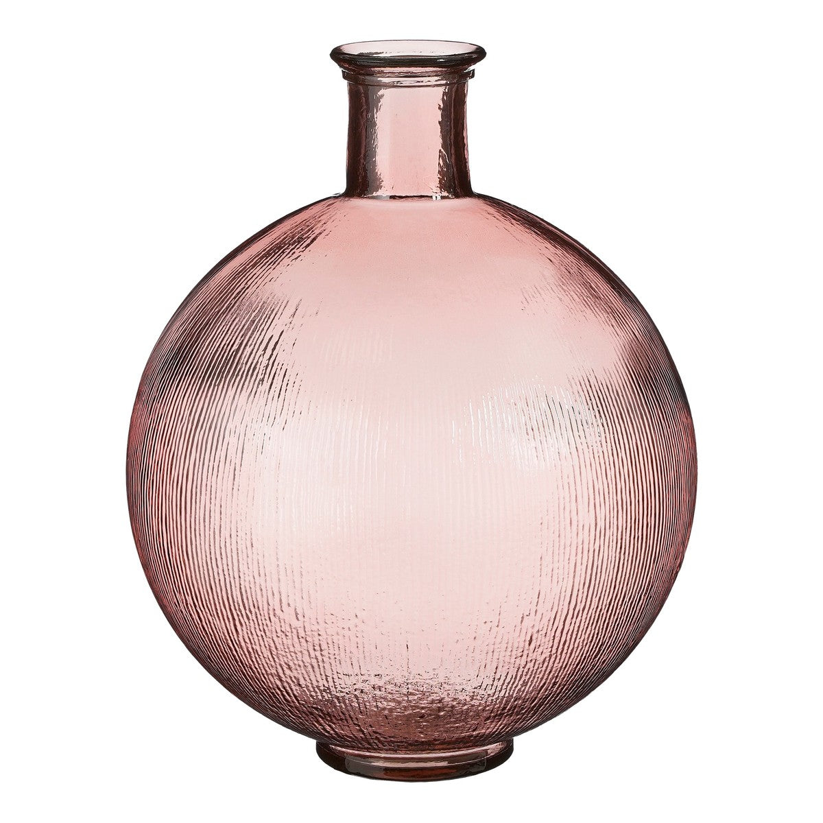 Firenza Bottle Recycled Glass L. Pink - H42Xd34Cm