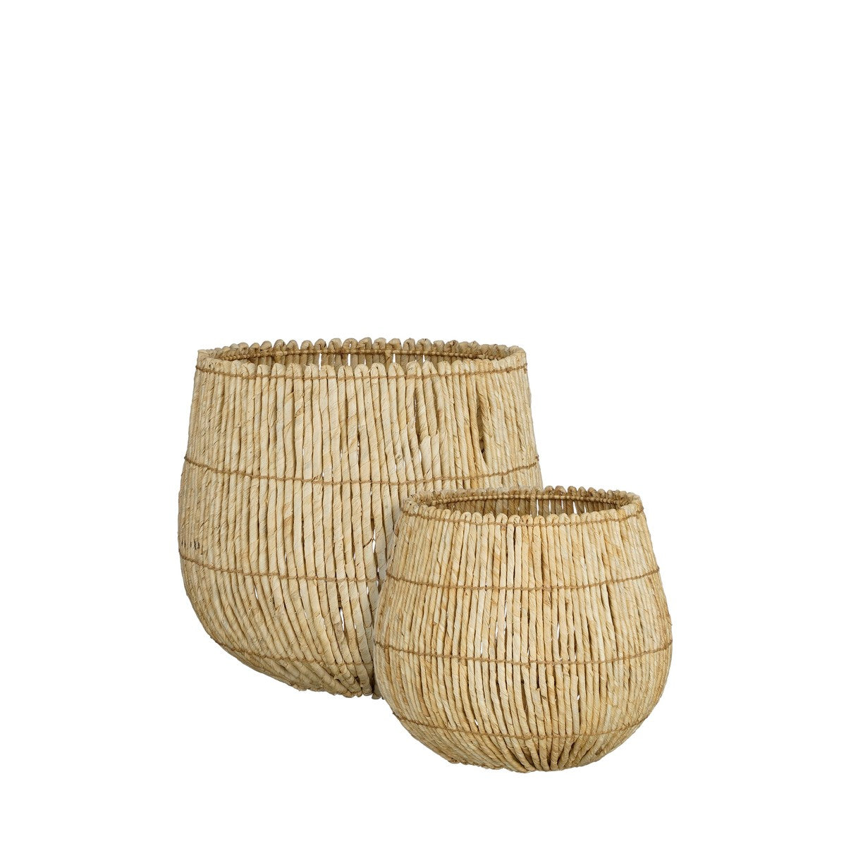 Ronda Basket L. Brown Set Of 2 - H40Xd44Cm