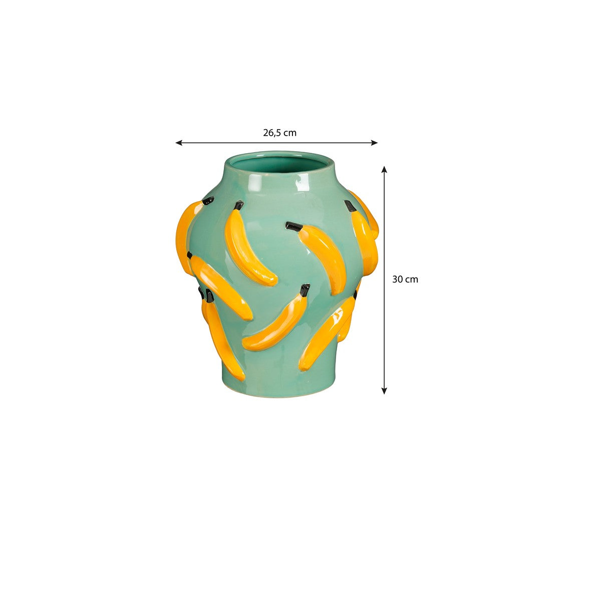 Moza Vase - H30 X Ø27 Cm - Ceramic - Green, Yellow