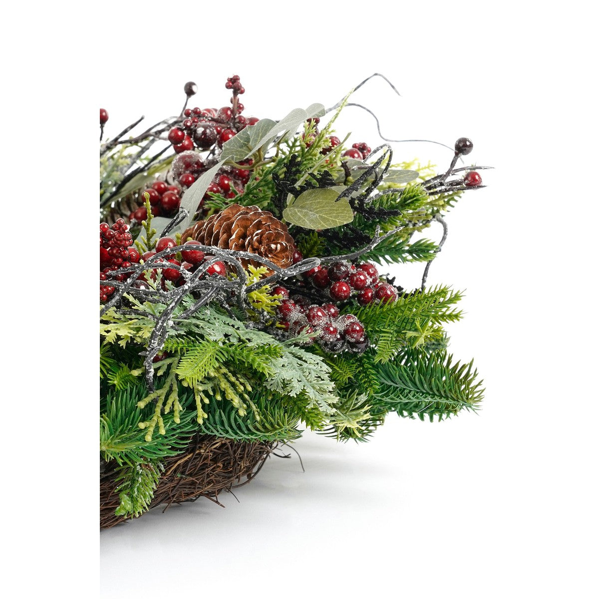 Bodi Christmas Wreath With Pinecones - H13 X Ø50 Cm - Bordeaux