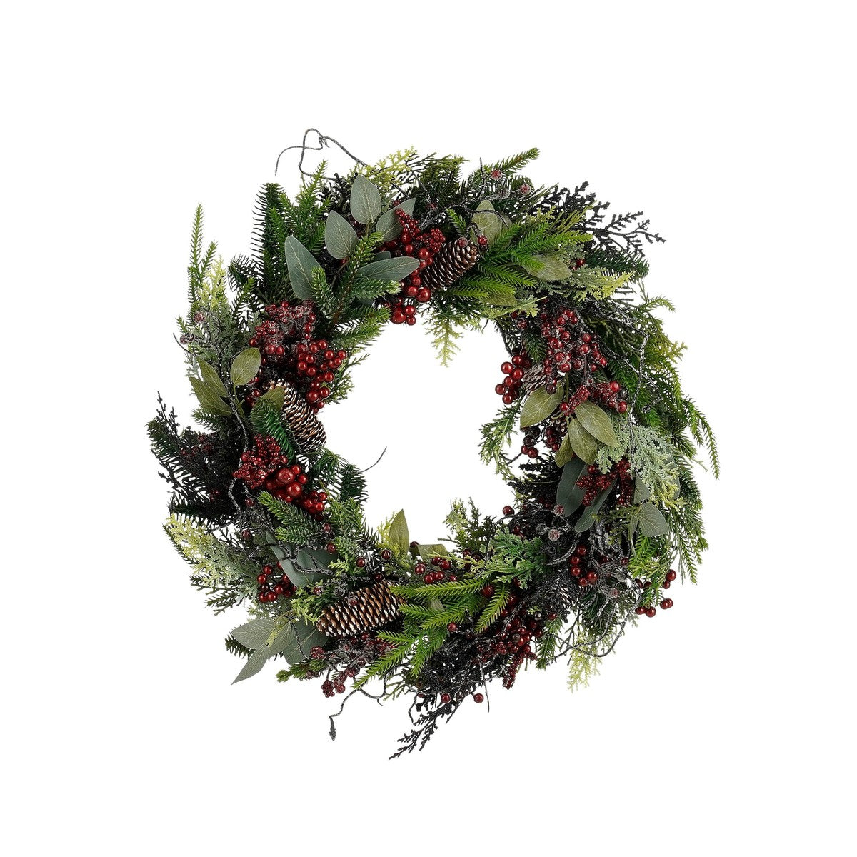 Bodi Christmas Wreath With Pinecones - H13 X Ø50 Cm - Bordeaux