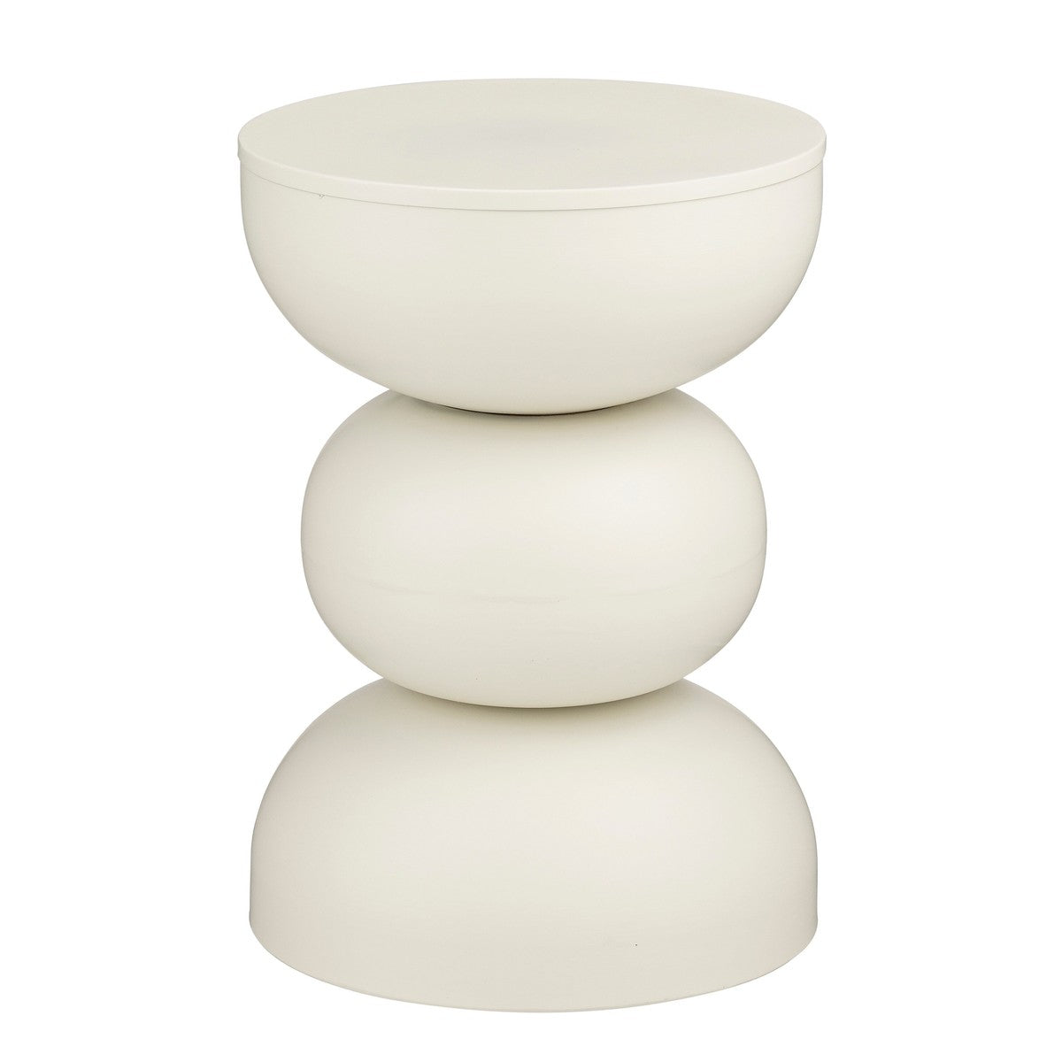 Luna Bijzettafel - H46 X Ø32 Cm - Ijzer - Off-White