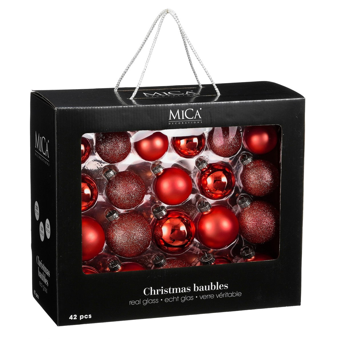 Christmas Baubles Set - 42 Pieces - Ø7 Cm - Red