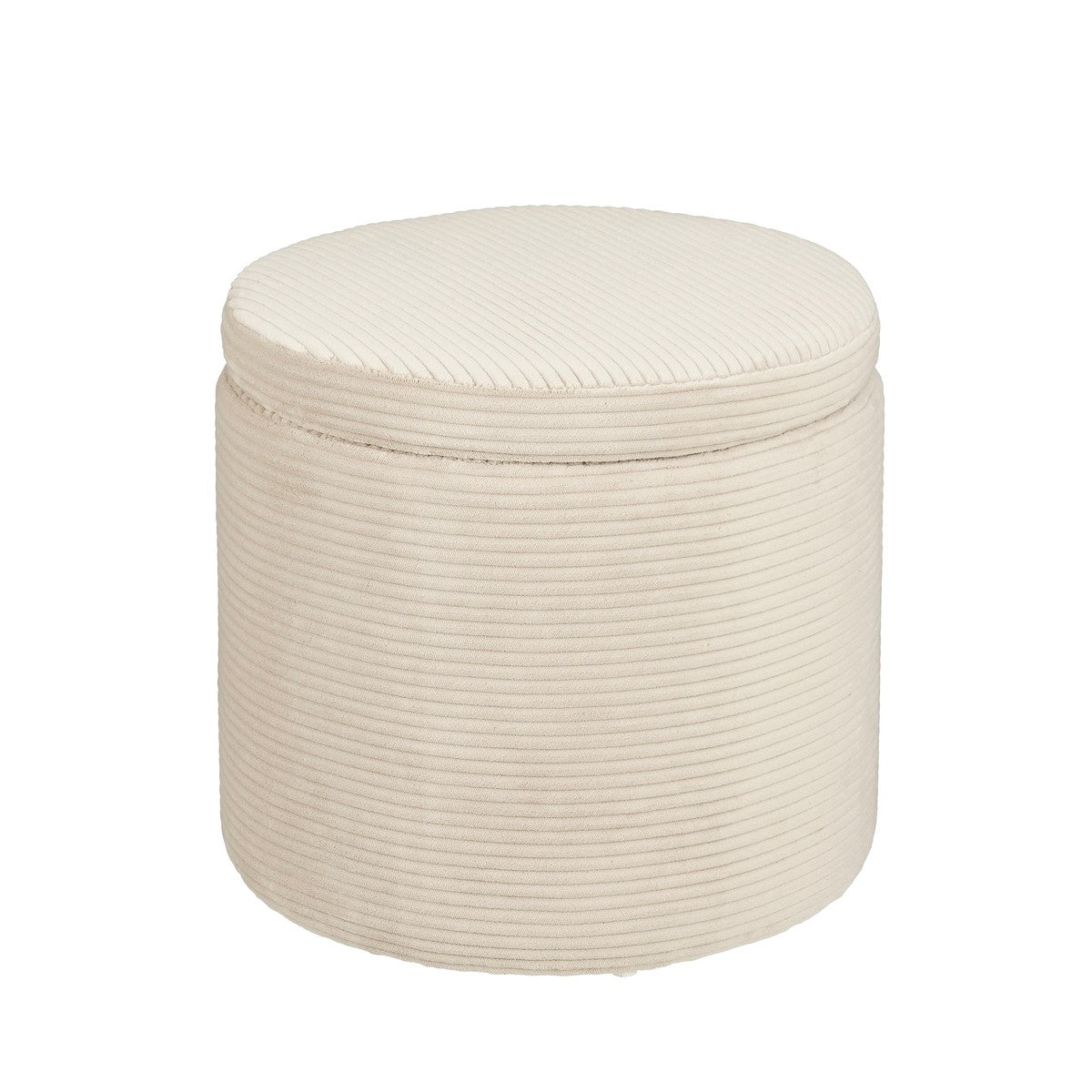Pouffe With Storage - H41 X Ø42 Cm - Off-White