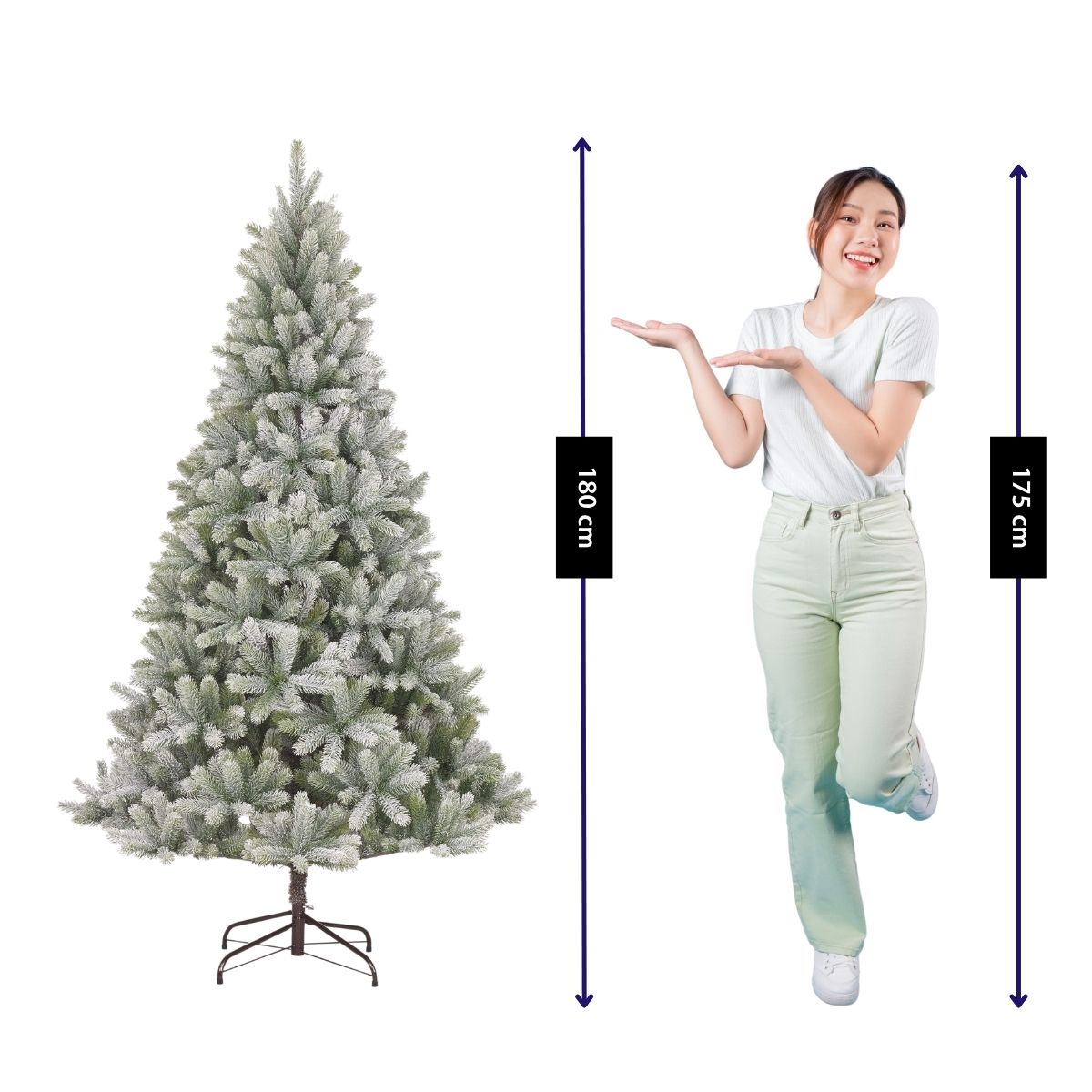 Nagoya Artificial Christmas Tree - H180 X Ø108 Cm - Green Frosted