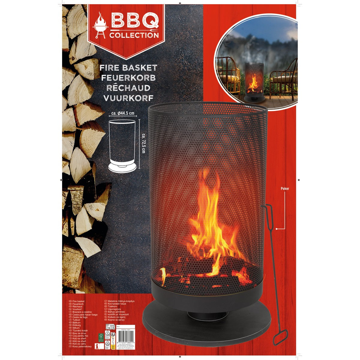 Fire Basket Ø44,5X72,5Cm