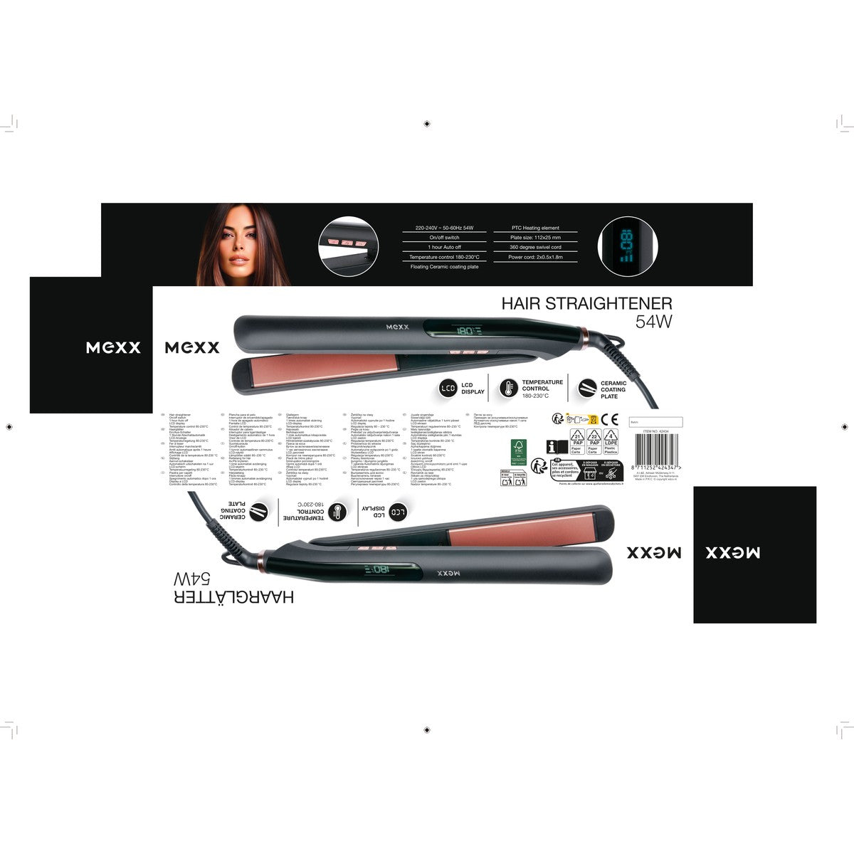 Hair Straightener Lcd + Temp Cont