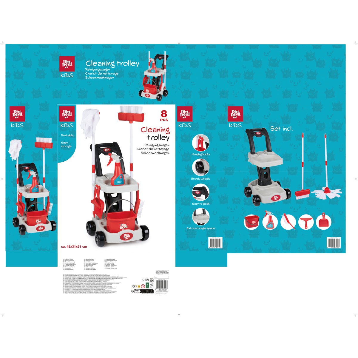 Cleaning Cart 8Pcs/Set