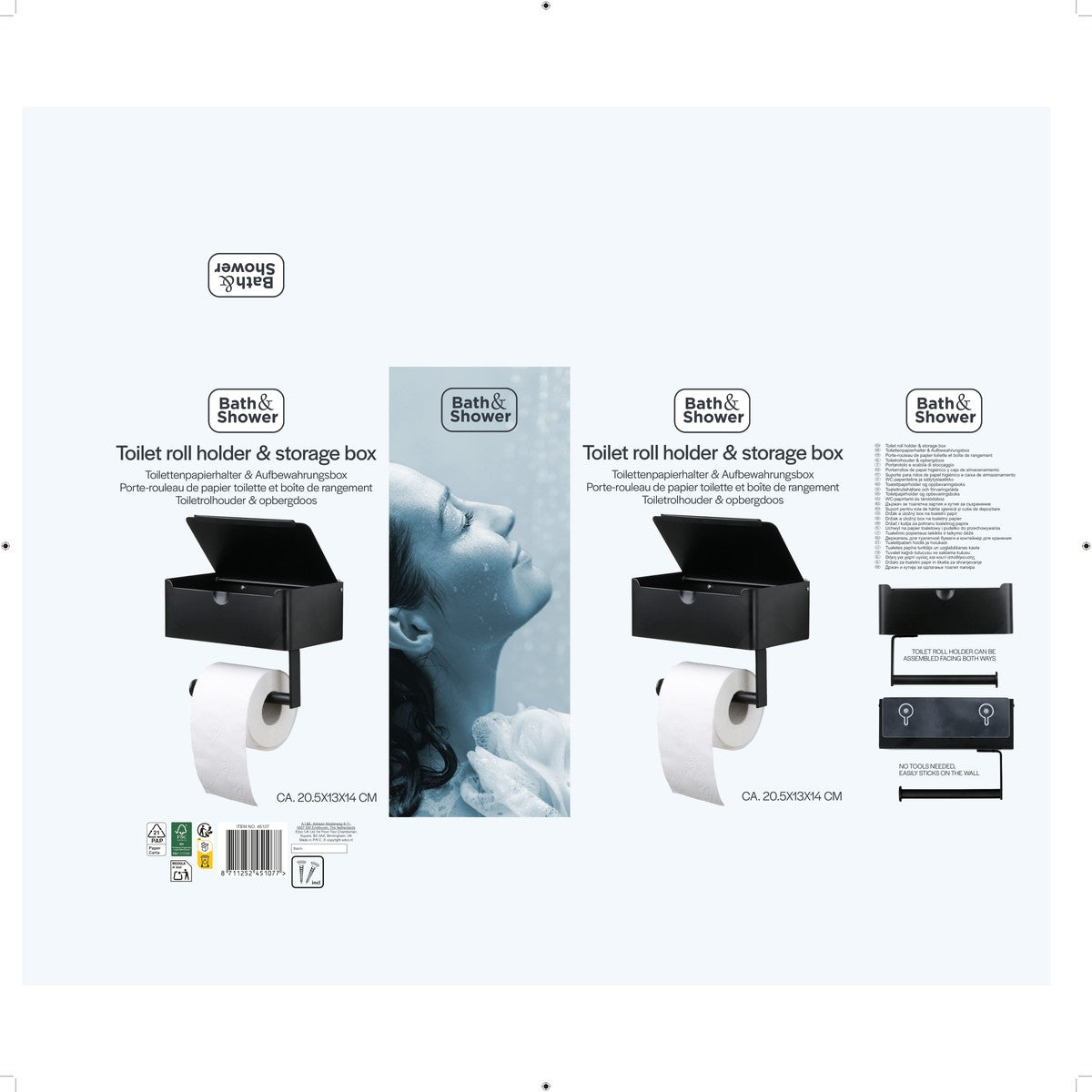 Toilet Roll Holder + Storage