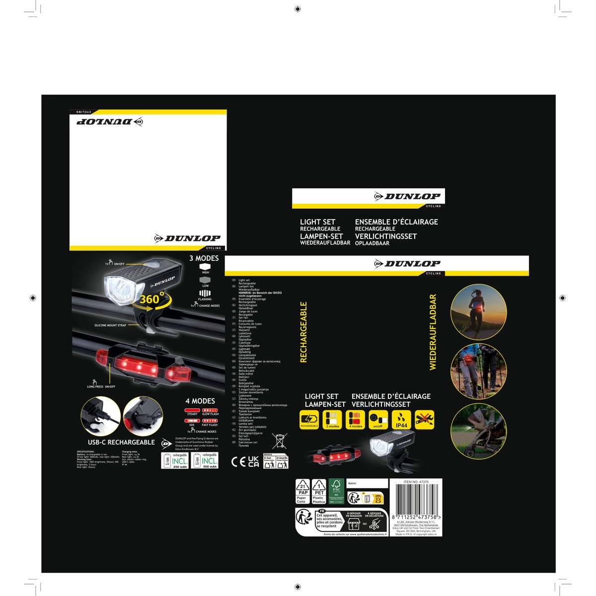 Bicycle Light 2Pcs/Set Recharg