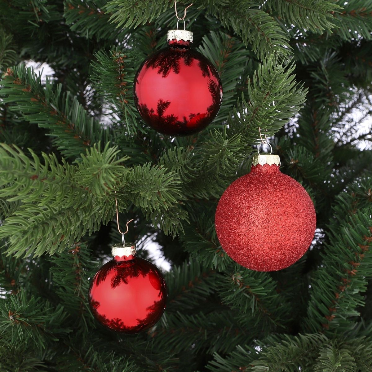 Christmas Baubles Set - 42 Pieces - Ø7 Cm - Red
