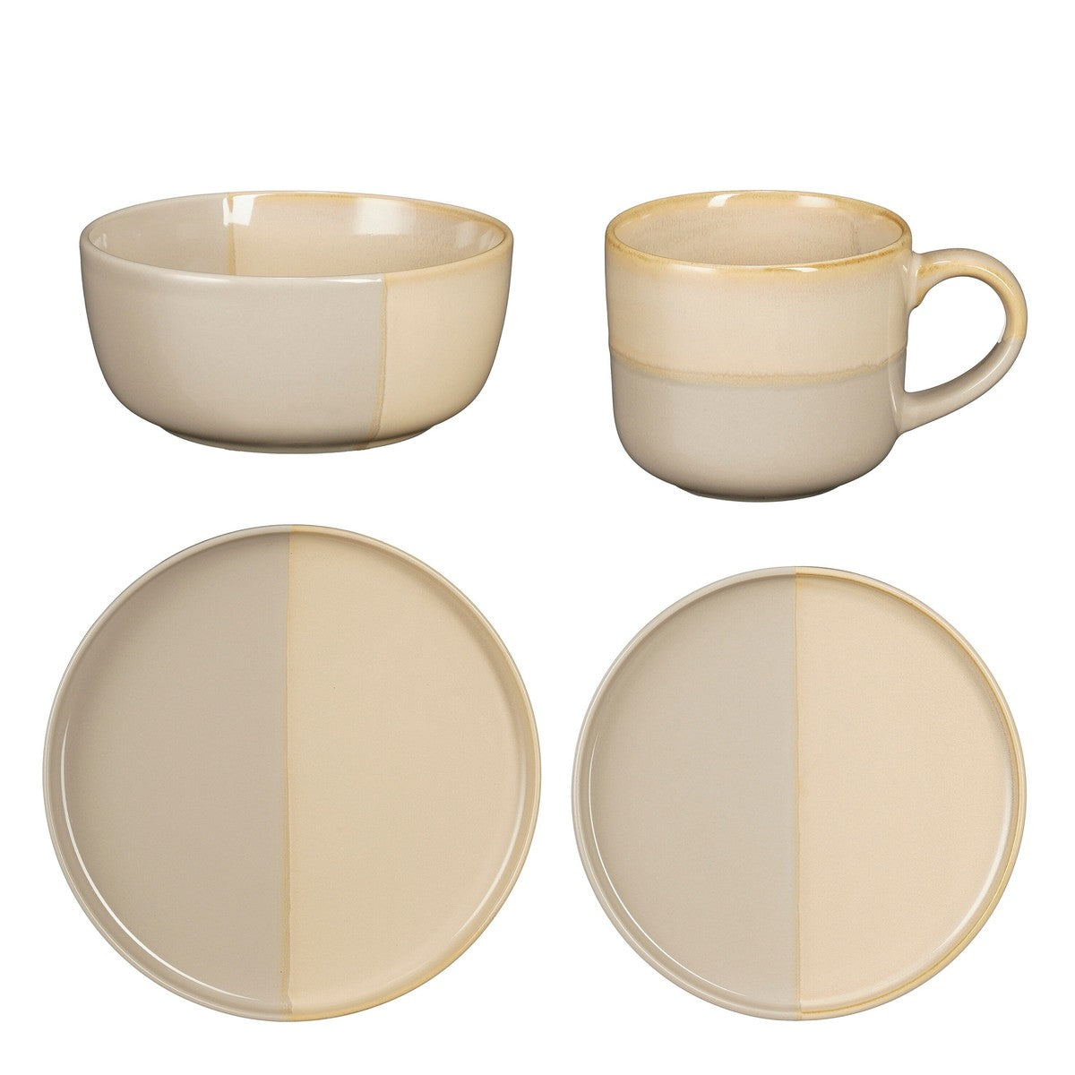 Ozzu Dinnerware Set Grey 16 Pieces