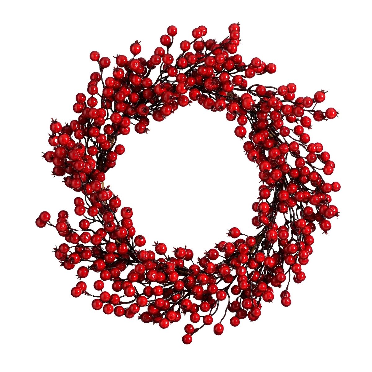 Christmas Wreath With Berries - Ø50 Cm - Foam - Red