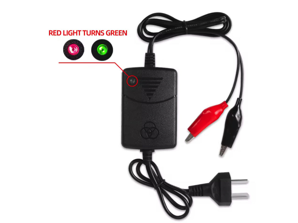 Chargeur 12 Volts 1300Ma Avec Pinces Pour Batteries Au Plomb.