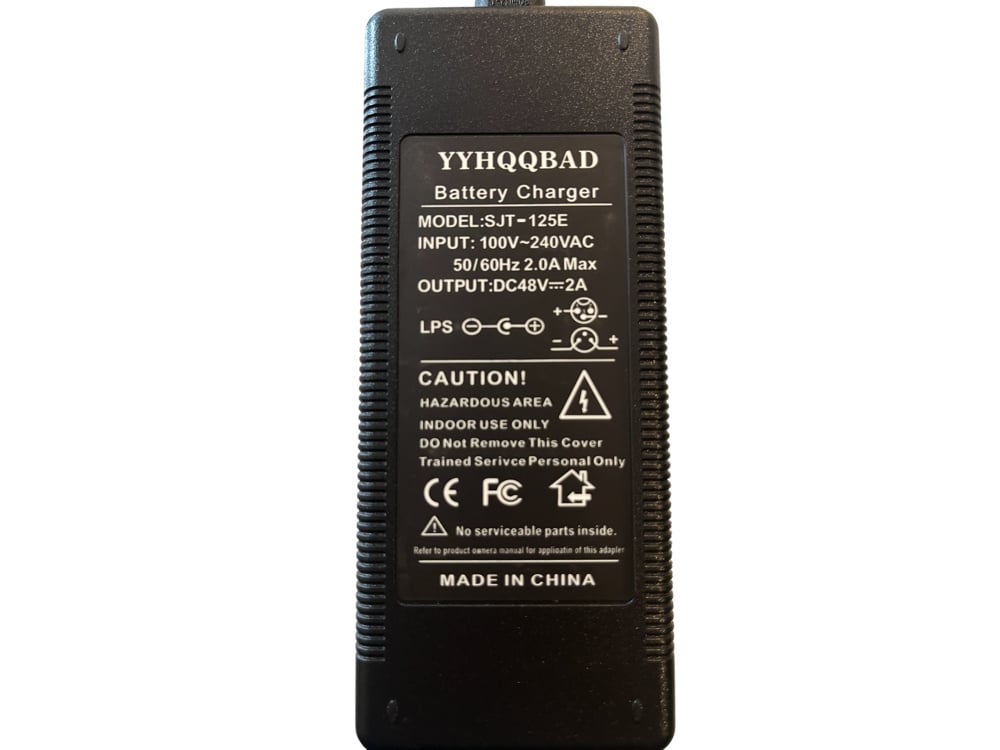 Chargeur 48 Volts 2Ah, Gx16 À 3 Broches + Connecteur Rond Pour Batteries Au Plomb