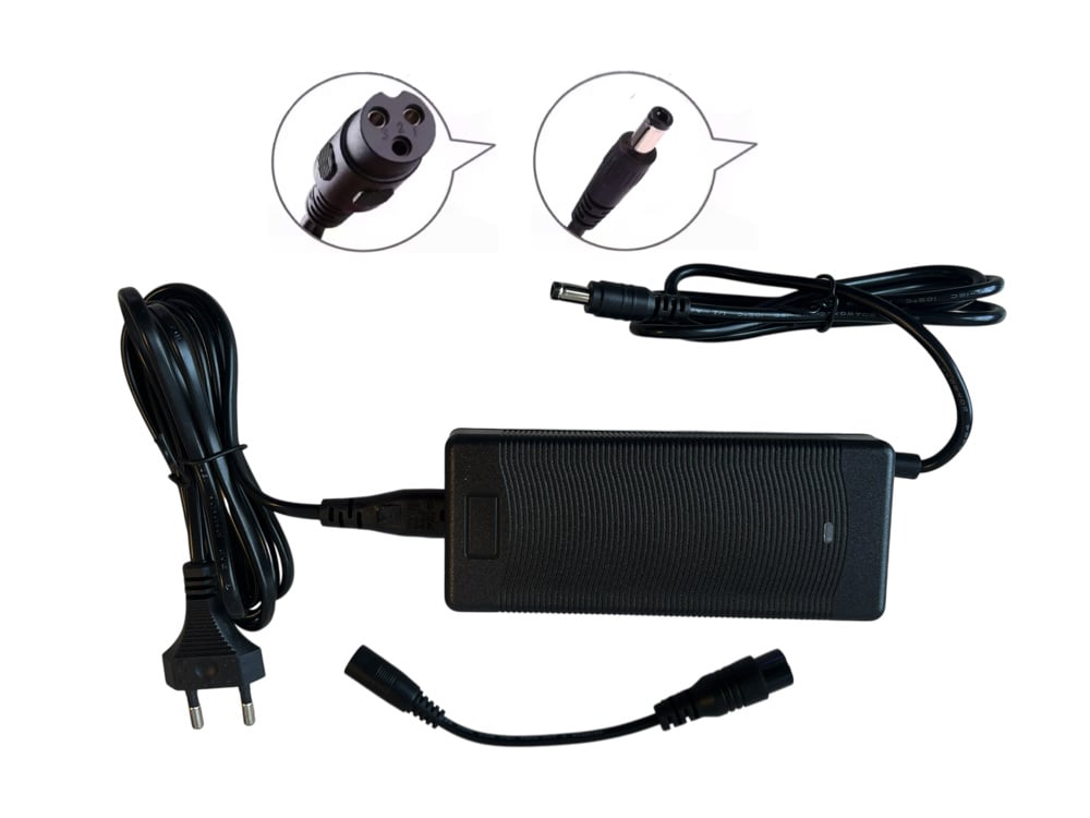 Chargeur 48 Volts 2Ah, Gx16 À 3 Broches + Connecteur Rond Pour Batteries Au Plomb
