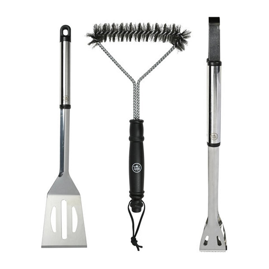 Interbosch Flamecraft Bbq Gereedschapset 3-Delig Zwart/Rvs